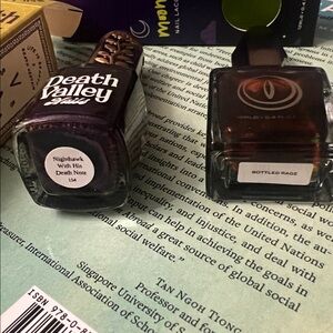 Dark Nail Polish Set of 2 Mooncat and Death Valley Nails